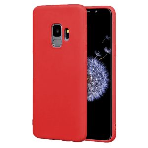 Husa protectie, interior de catifea, compatibila cu Samsung Galaxy S9, FONIX BloomShield, silicon, margini ridicate, slim, Rosu