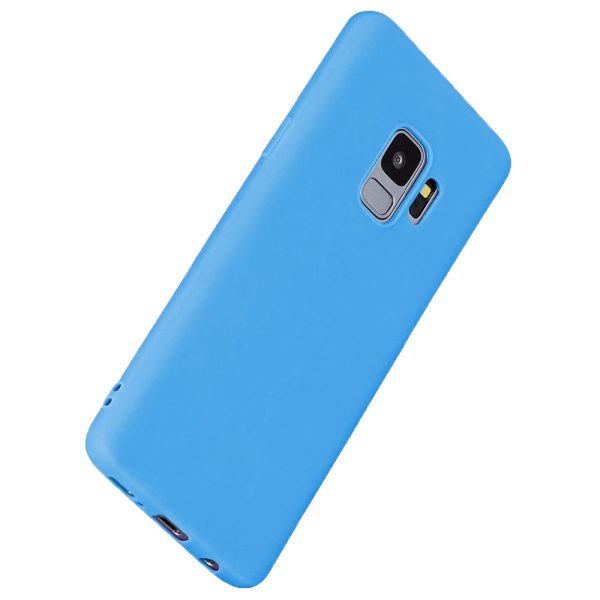 Husa protectie, interior de catifea, compatibila cu Samsung Galaxy S9, FONIX BloomShield, silicon, margini ridicate, slim, Albastru