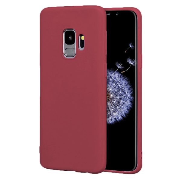 Husa protectie, interior de catifea, compatibila cu Samsung Galaxy S9, FONIX BloomShield, silicon, margini ridicate, slim, Visiniu