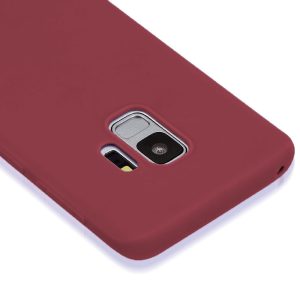 Husa protectie, interior de catifea, compatibila cu Samsung Galaxy S9, FONIX BloomShield, silicon, margini ridicate, slim, Visiniu3