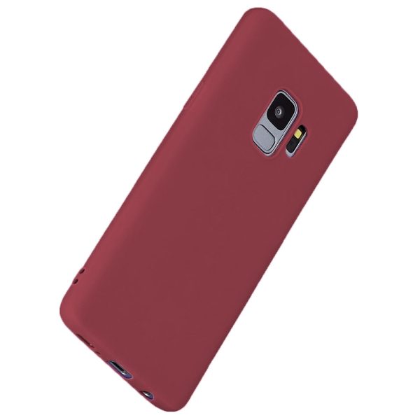 Husa protectie, interior de catifea, compatibila cu Samsung Galaxy S9, FONIX BloomShield, silicon, margini ridicate, slim, Visiniu