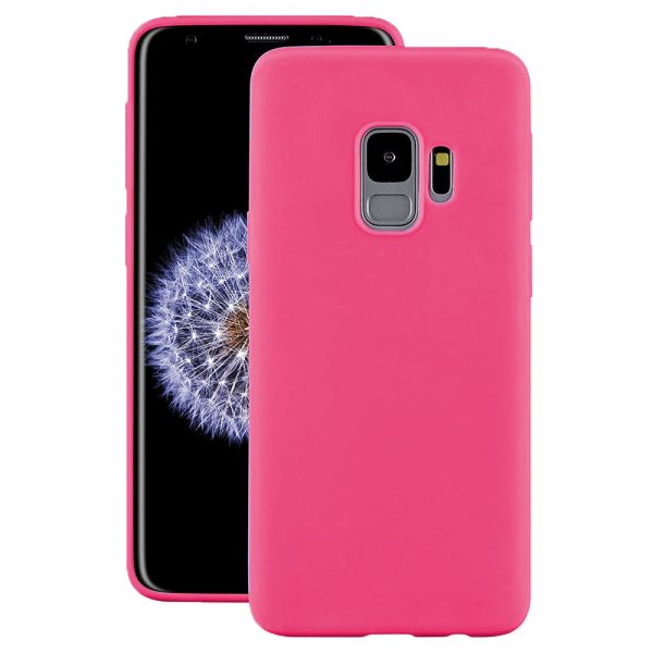 Husa protectie, interior de catifea, compatibila cu Samsung Galaxy S9, FONIX BloomShield, silicon, margini ridicate, slim, Roz neon2