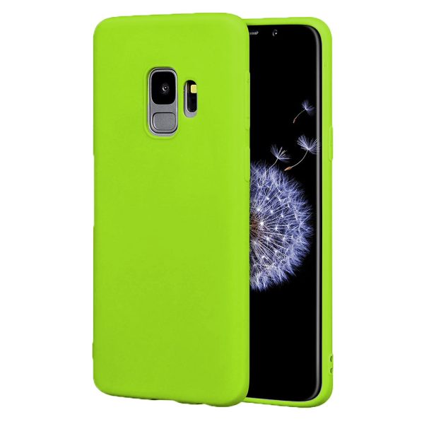 Husa protectie, interior de catifea, compatibila cu Samsung Galaxy S9, FONIX BloomShield, silicon, margini ridicate, slim, Verde neon