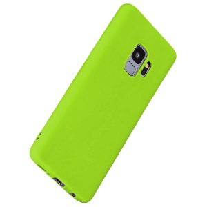 Husa protectie, interior de catifea, compatibila cu Samsung Galaxy S9, FONIX BloomShield, silicon, margini ridicate, slim, Verde neon