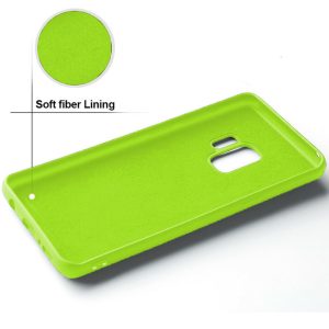 Husa protectie, interior de catifea, compatibila cu Samsung Galaxy S9, FONIX BloomShield, silicon, margini ridicate, slim, Verde neon4