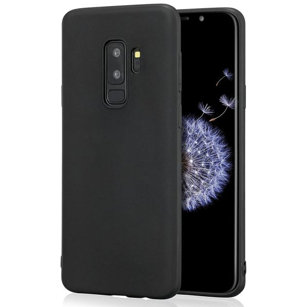 Husa protectie, interior de catifea, compatibila cu Samsung Galaxy S9 Plus, FONIX BloomShield, silicon, margini ridicate, slim, Negru