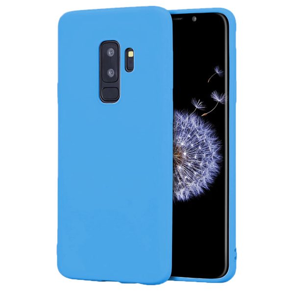 Husa protectie, interior de catifea, compatibila cu Samsung Galaxy S9 Plus, FONIX BloomShield, silicon, margini ridicate, slim, Albastru