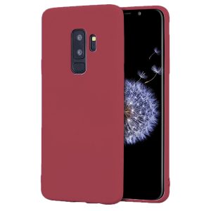 Husa protectie, interior de catifea, compatibila cu Samsung Galaxy S9 Plus, FONIX BloomShield, silicon, margini ridicate, slim, Visiniu