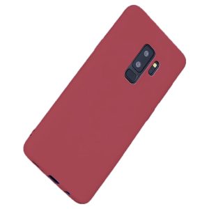 Husa protectie, interior de catifea, compatibila cu Samsung Galaxy S9 Plus, FONIX BloomShield, silicon, margini ridicate, slim, Visiniu