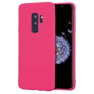 Husa protectie, interior de catifea, compatibila cu Samsung Galaxy S9 Plus, FONIX BloomShield, silicon, margini ridicate, slim, Roz neon