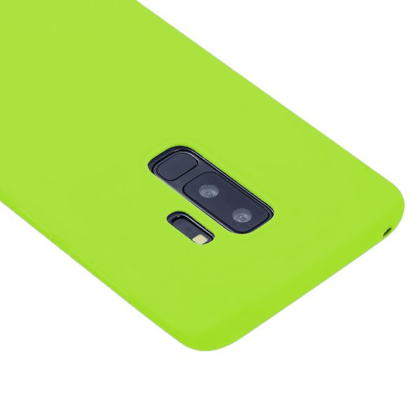 Husa protectie, interior de catifea, compatibila cu Samsung Galaxy S9 Plus, FONIX BloomShield, silicon, margini ridicate, slim, Verde neon3