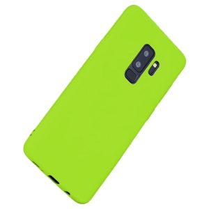 Husa protectie, interior de catifea, compatibila cu Samsung Galaxy S9 Plus, FONIX BloomShield, silicon, margini ridicate, slim, Verde neon