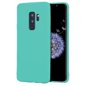 Husa protectie, interior de catifea, compatibila cu Samsung Galaxy S9 Plus, FONIX BloomShield, silicon, margini ridicate, slim, Turcoaz