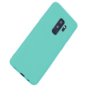 Husa protectie, interior de catifea, compatibila cu Samsung Galaxy S9 Plus, FONIX BloomShield, silicon, margini ridicate, slim, Turcoaz