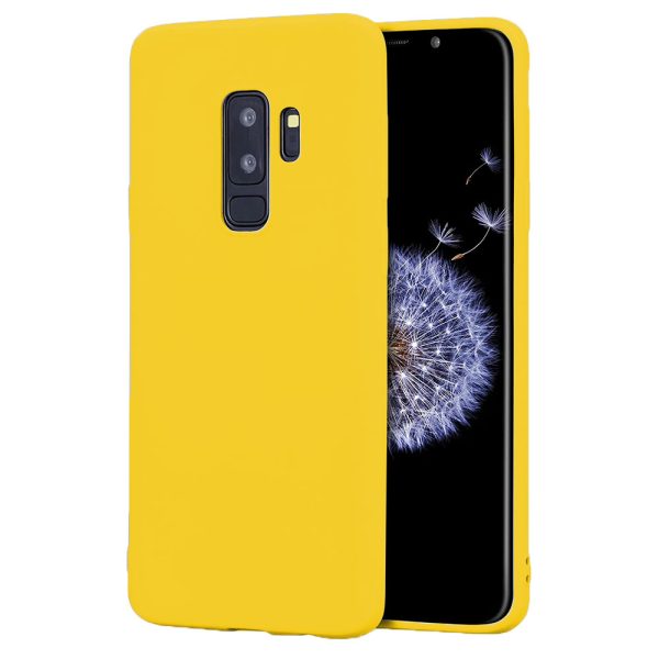 Husa protectie, interior de catifea, compatibila cu Samsung Galaxy S9 Plus, FONIX BloomShield, silicon, margini ridicate, slim, Galben