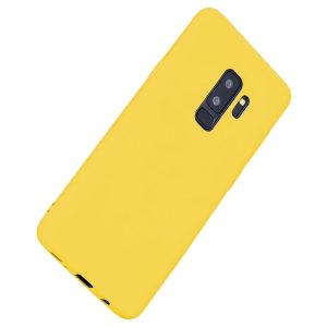 Husa protectie, interior de catifea, compatibila cu Samsung Galaxy S9 Plus, FONIX BloomShield, silicon, margini ridicate, slim, Galben