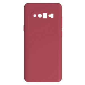 Husa protectie, interior de catifea, compatibila cu Samsung Galaxy S10, FONIX BloomShield, silicon, margini ridicate, slim, Visiniu2