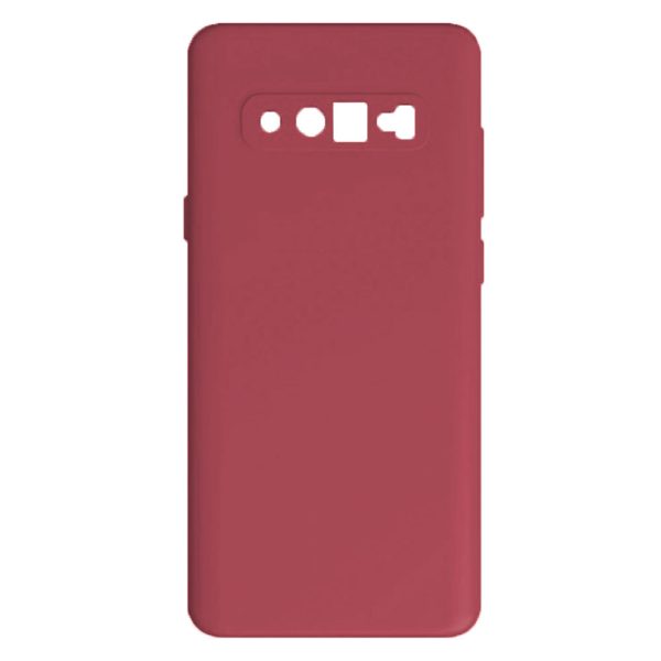 Husa protectie, interior de catifea, compatibila cu Samsung Galaxy S10, FONIX BloomShield, silicon, margini ridicate, slim, Visiniu2