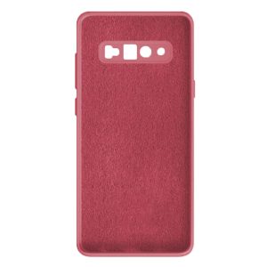 Husa protectie, interior de catifea, compatibila cu Samsung Galaxy S10, FONIX BloomShield, silicon, margini ridicate, slim, Visiniu3