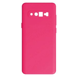 Husa protectie, interior de catifea, compatibila cu Samsung Galaxy S10, FONIX BloomShield, silicon, margini ridicate, slim, Roz neon2