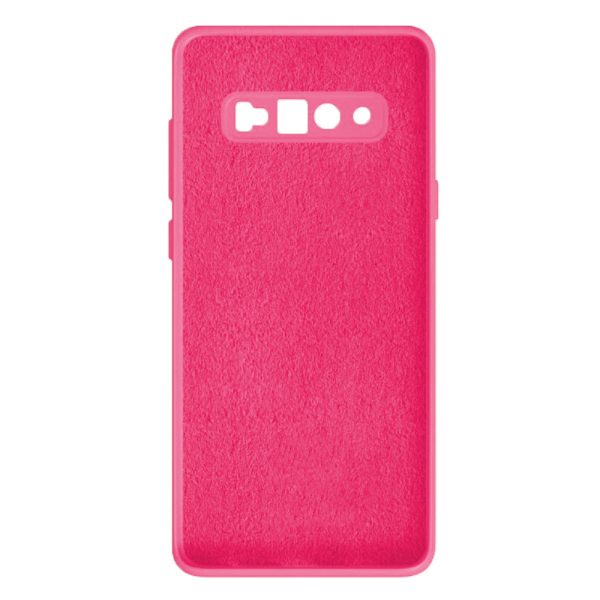 Husa protectie, interior de catifea, compatibila cu Samsung Galaxy S10, FONIX BloomShield, silicon, margini ridicate, slim, Roz neon3