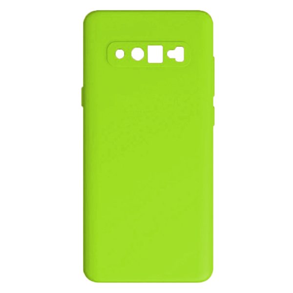 Husa protectie, interior de catifea, compatibila cu Samsung Galaxy S10, FONIX BloomShield, silicon, margini ridicate, slim, Verde neon2