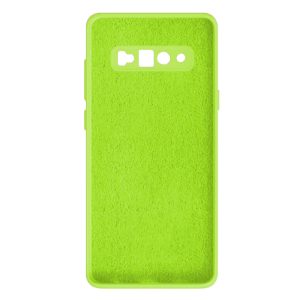 Husa protectie, interior de catifea, compatibila cu Samsung Galaxy S10, FONIX BloomShield, silicon, margini ridicate, slim, Verde neon3