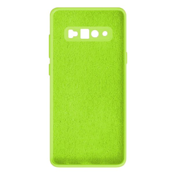 Husa protectie, interior de catifea, compatibila cu Samsung Galaxy S10, FONIX BloomShield, silicon, margini ridicate, slim, Verde neon3