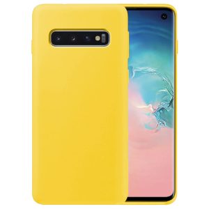 Husa protectie, interior de catifea, compatibila cu Samsung Galaxy S10, FONIX BloomShield, silicon, margini ridicate, slim, Galben