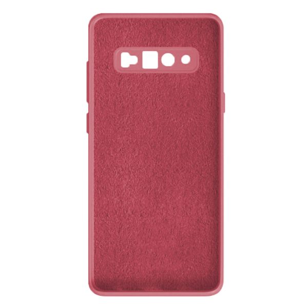 Husa protectie, interior de catifea, compatibila cu Samsung Galaxy S10 Plus, FONIX BloomShield, silicon, margini ridicate, slim, Visiniu3