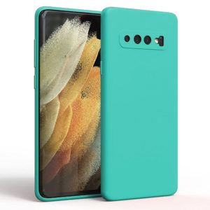 Husa protectie, interior de catifea, compatibila cu Samsung Galaxy S10 Plus, FONIX BloomShield, silicon, margini ridicate, slim, Turcoaz