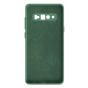 Husa protectie, interior de catifea, compatibila cu Samsung Galaxy S10 Plus, FONIX BloomShield, silicon, margini ridicate, slim, Verde inchis3