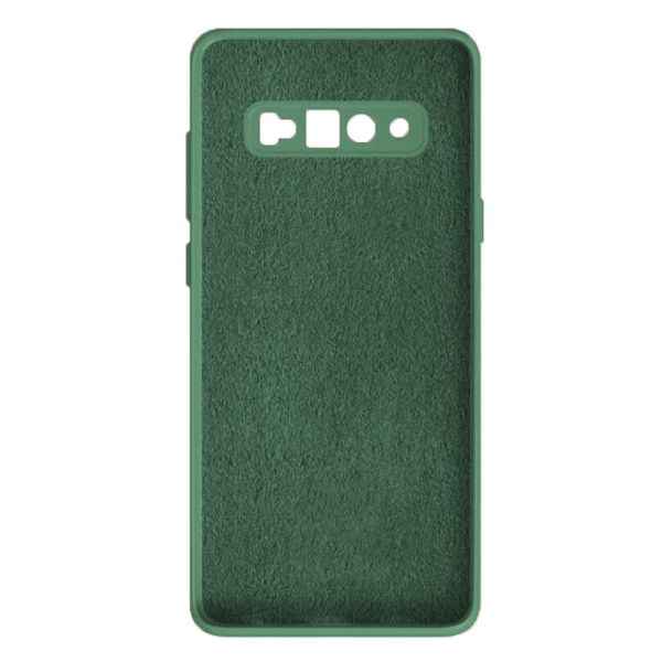 Husa protectie, interior de catifea, compatibila cu Samsung Galaxy S10 Plus, FONIX BloomShield, silicon, margini ridicate, slim, Verde inchis3