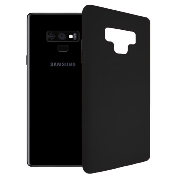 Husa protectie, interior de catifea, compatibila cu Samsung Galaxy Note 9, FONIX BloomShield, silicon, margini ridicate, slim, Negru