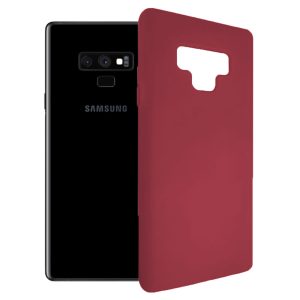 Husa protectie, interior de catifea, compatibila cu Samsung Galaxy Note 9, FONIX BloomShield, silicon, margini ridicate, slim, Visiniu