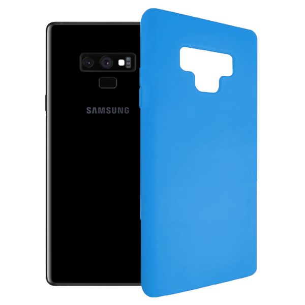 Husa protectie, interior de catifea, compatibila cu Samsung Galaxy Note 9, FONIX BloomShield, silicon, margini ridicate, slim, Albastru