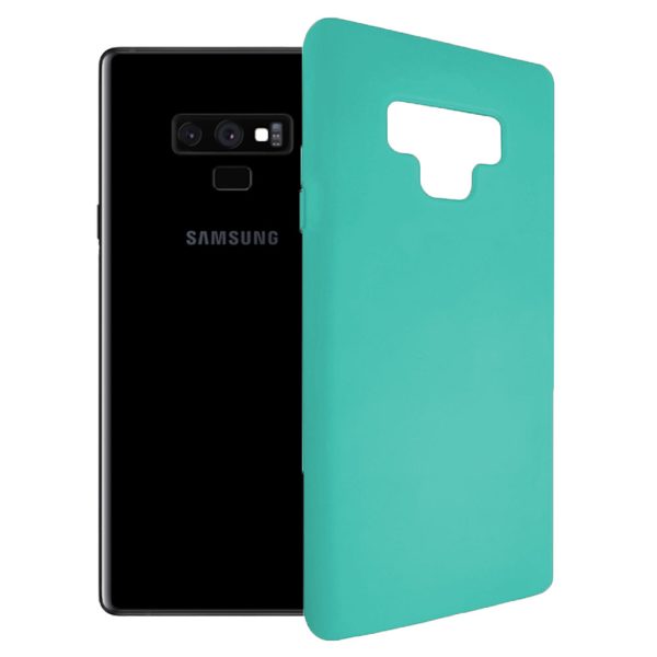 Husa protectie, interior de catifea, compatibila cu Samsung Galaxy Note 9, FONIX BloomShield, silicon, margini ridicate, slim, Turcoaz