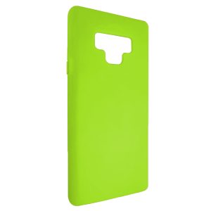 Husa protectie, interior de catifea, compatibila cu Samsung Galaxy Note 9, FONIX BloomShield, silicon, margini ridicate, slim, Verde neon