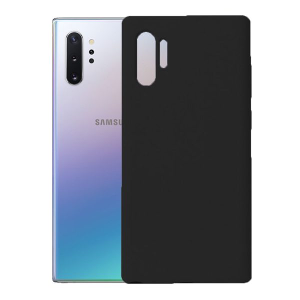 Husa protectie, interior de catifea, compatibila cu Samsung Galaxy Note 10 Plus, FONIX BloomShield, silicon, margini ridicate, slim, Negru