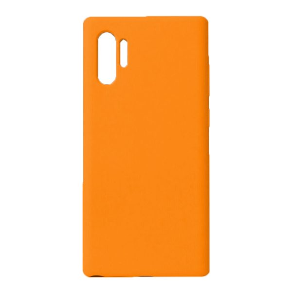 Husa protectie, interior de catifea, compatibila cu Samsung Galaxy Note 10 Plus, FONIX BloomShield, silicon, margini ridicate, slim, Portocaliu neon