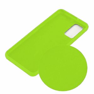 Husa protectie, interior de catifea, compatibila cu Samsung Galaxy Note 20, FONIX BloomShield, silicon, margini ridicate, slim, Verde neon2