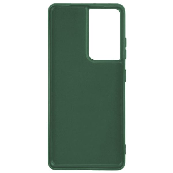 Husa protectie, interior de catifea, compatibila cu Samsung Galaxy S21 Ultra, FONIX BloomShield, silicon, margini ridicate, slim, Verde inchis2