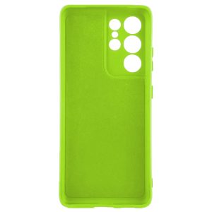 Husa protectie, interior de catifea, compatibila cu Samsung Galaxy S21 Ultra, FONIX BloomShield, silicon, margini ridicate, slim, Verde neon2