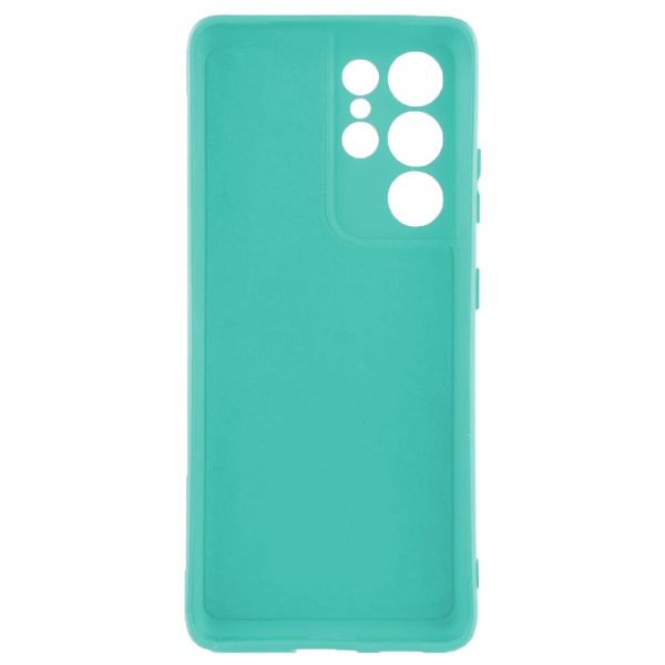 Husa protectie, interior de catifea, compatibila cu Samsung Galaxy S21 Ultra, FONIX BloomShield, silicon, margini ridicate, slim, Turcoaz2