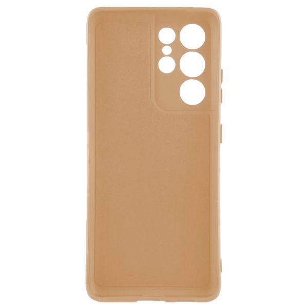 Husa protectie, interior de catifea, compatibila cu Samsung Galaxy S21 Ultra, FONIX BloomShield, silicon, margini ridicate, slim, Crem2