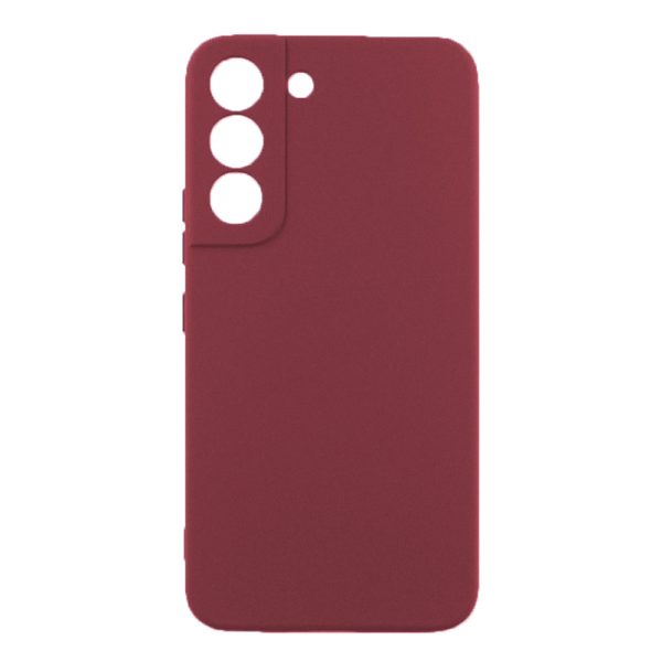 Husa protectie, interior de catifea, compatibila cu Samsung Galaxy S22, FONIX BloomShield, silicon, margini ridicate, slim, Visiniu3