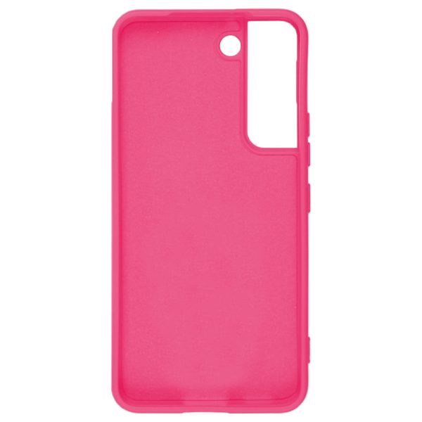 Husa protectie, interior de catifea, compatibila cu Samsung Galaxy S22, FONIX BloomShield, silicon, margini ridicate, slim, Roz neon2