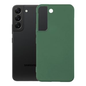 Husa protectie, interior de catifea, compatibila cu Samsung Galaxy S22, FONIX BloomShield, silicon, margini ridicate, slim, Verde inchis