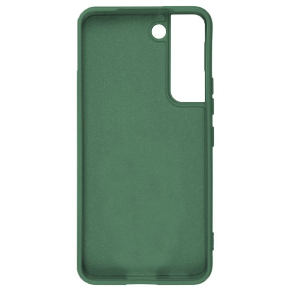 Husa protectie, interior de catifea, compatibila cu Samsung Galaxy S22, FONIX BloomShield, silicon, margini ridicate, slim, Verde inchis2