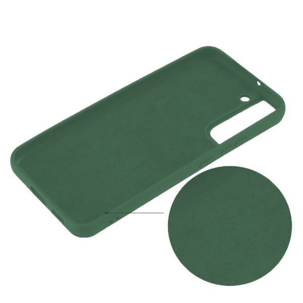 Husa protectie, interior de catifea, compatibila cu Samsung Galaxy S22, FONIX BloomShield, silicon, margini ridicate, slim, Verde inchis